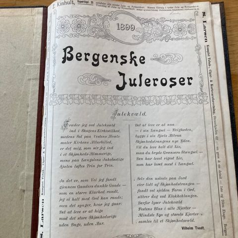 Bergenske Juleroser 1899 , innbundet hefte
