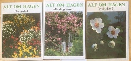 ALT OM HAGEN  - 5 bøker   Prydbusker 2, Hyggelige uterom, Hageleksikon