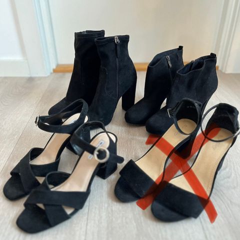Høyhælte sko (svart) 3 par