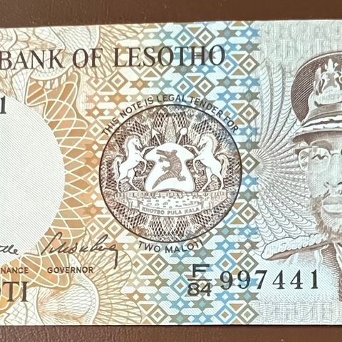 LESOTHO.  2 MALOTI.  1984. P-4b.  UNC