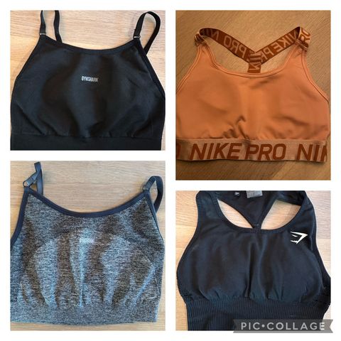 Klespakke med 4 treningstopper fra Gymshark og Nike selges // str XS