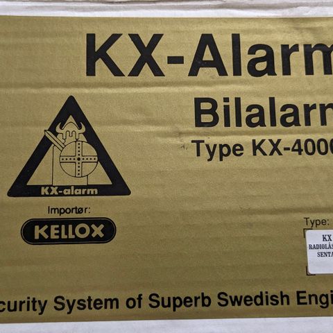 Bilalarm for veteranbil KX 4000 fra 1992 , men ny i eske.