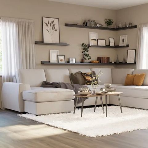 U-sofa med divan venstre