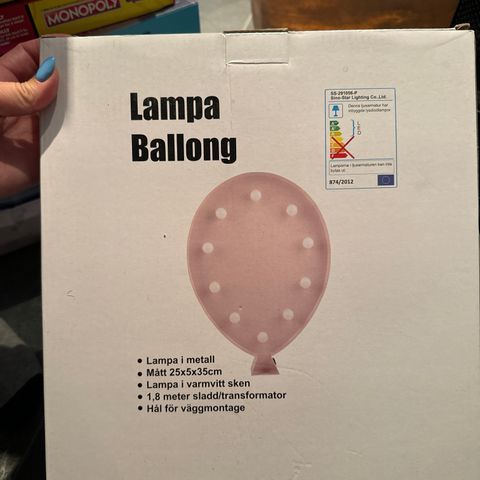 Ballong lamper rosa og grå