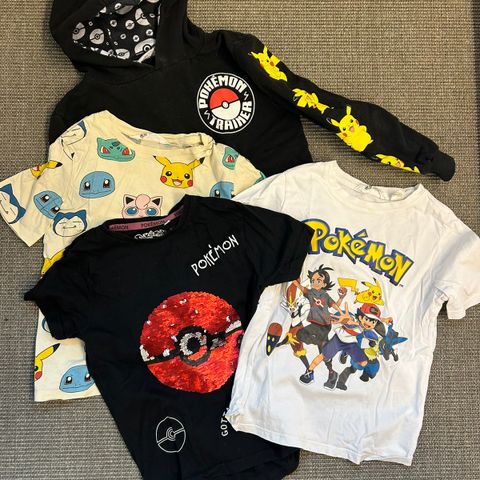 Pokémon hettegenser og t-skjorter