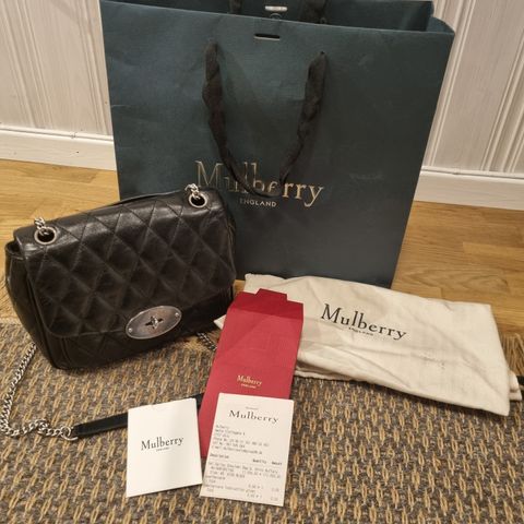 Mulberry - Darley Quilted Shiny Calf Leather Bag (Medium) med sølvhardware