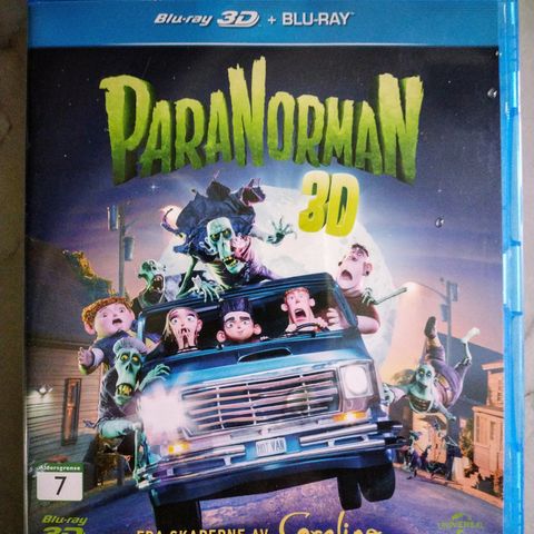 Blu-ray + Blu-ray 3D barnefilm. ParaNorman. Drama/Eventyr. Norsk tekst.