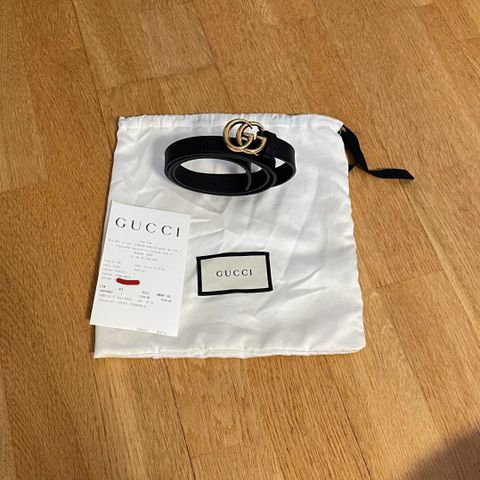 Svart Gucci 80cm belte