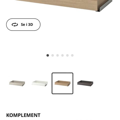 IKEA Komplement skuff til Pax