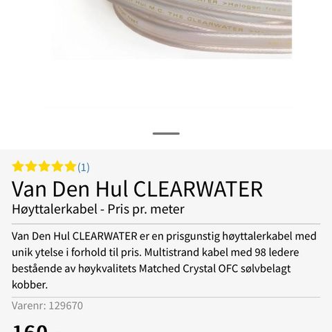 Van den Hul - The Clearwater - 2 x 2,5 meter