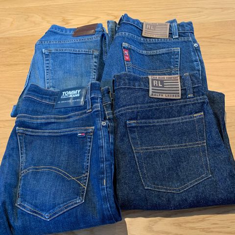 2 Ralph Lauren jeans og 1 Abercrombie and Fitch