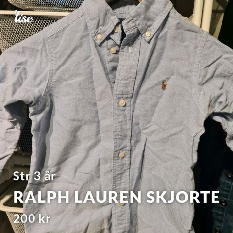 Ralph Lauren skjorte str 3 år.