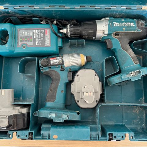 Makita Slagdrill og Slagtrekker 18V - set med 2x batterier