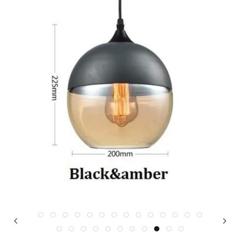 Taklampe i farget glass og metall