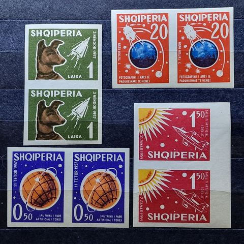 Albania uperforert 1962 - Postfriske par - Russland USSR Romfart