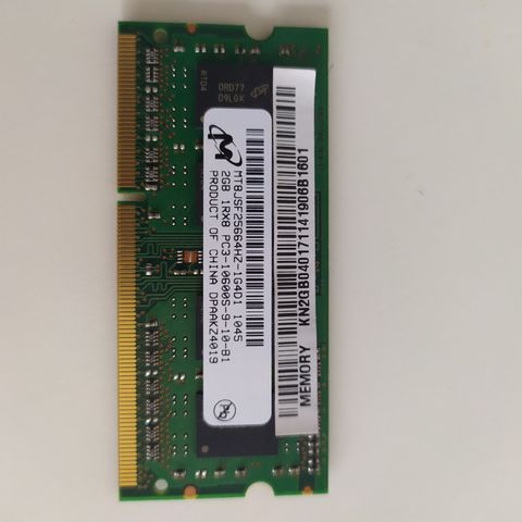 2GB 1Rx8 PC3 10600S SO DIMM RAM
