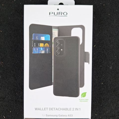 Etui
PURO 2-i-1 Samsung GalaxyA53 5G magnetisk lommebok deksel - svart