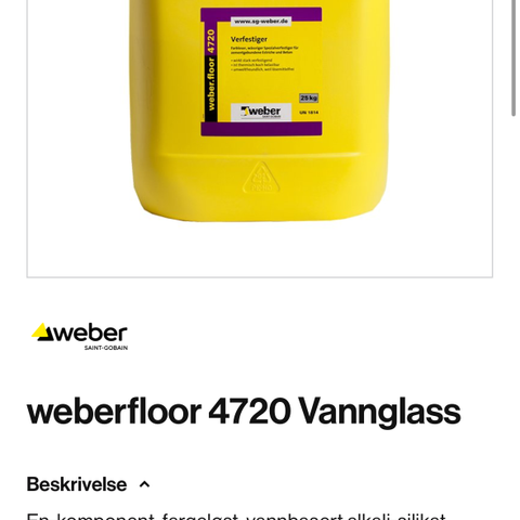 Weber vannglass, Weberfloor 4720