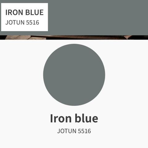 Vegg og listmaling i "iron blue"