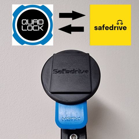 NY TYPE Safedrive MC etui - Quad Lock Adapter / Overgang. FRI FRAKT!