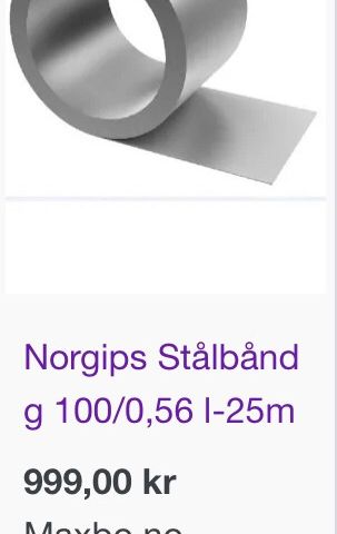 Ca 20m  norgips stålbånd bredde 100mm