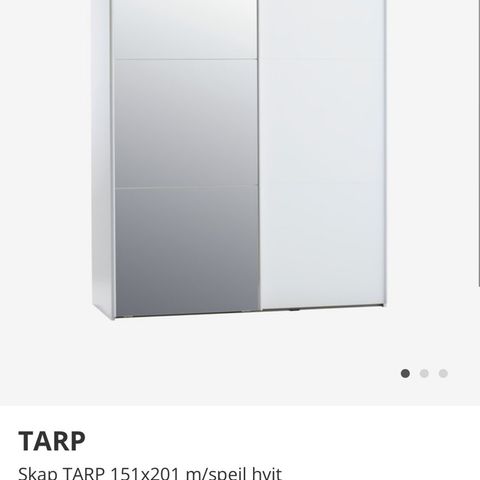 Skap TARP 151x201 m/speil hvit jysk