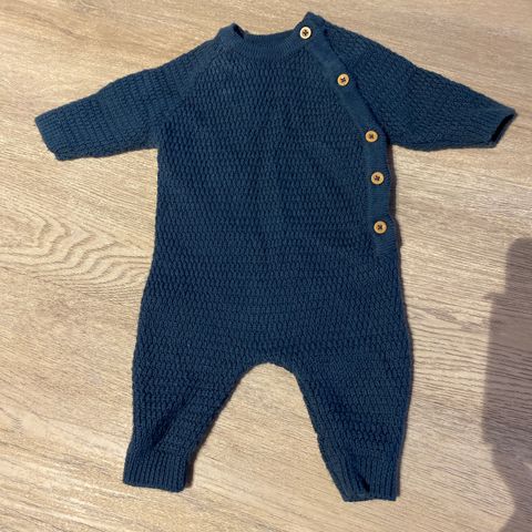 Blå baby ull dress 50/56