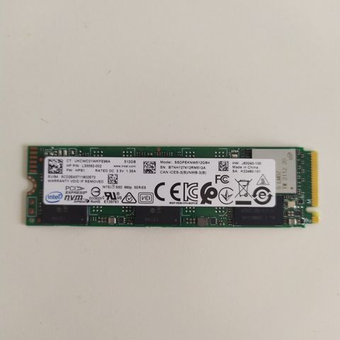 Intel 512GB SSD, M.2 NVMe