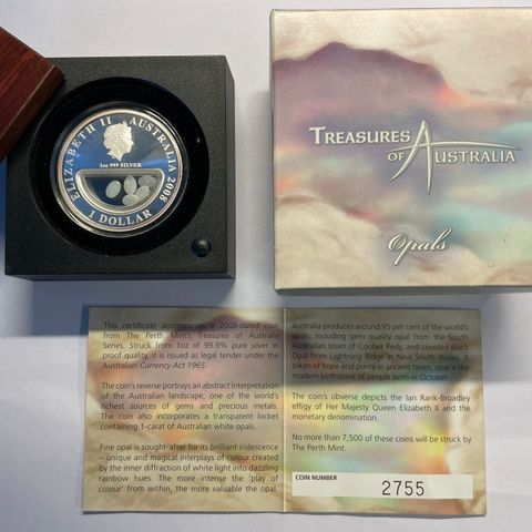 1 dollar Australia - Treasures of Australia (Opals) Sølvmynt