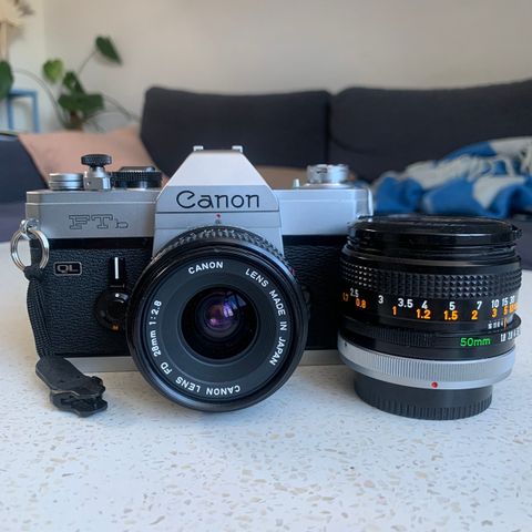 Canon FTb ql- 28mm and 50mm FD lenses