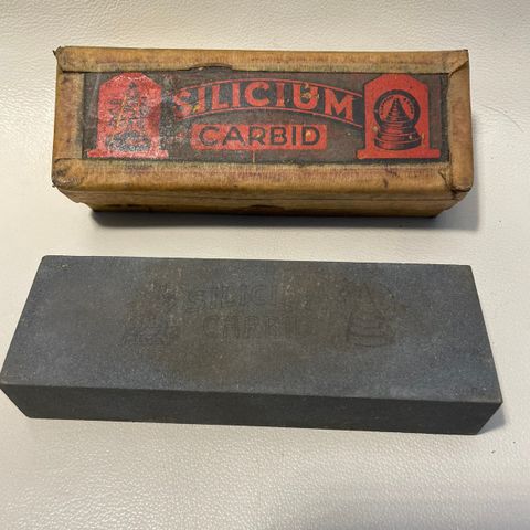 Vintage slipestein til barberkniv / Silicium carbid