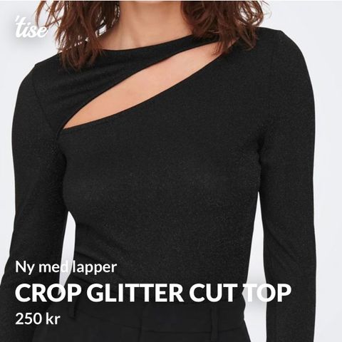 Crop Glitter Cut Topp