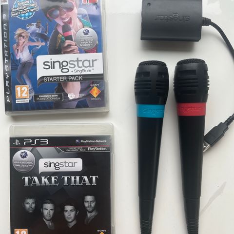 ps3 spill SINGSTAR MIKROFONER med SPILL TAKE THAT