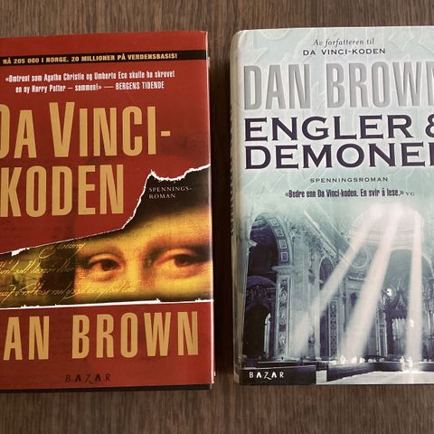 Dan Brown, Da Vinci-koden og Engler & demoner