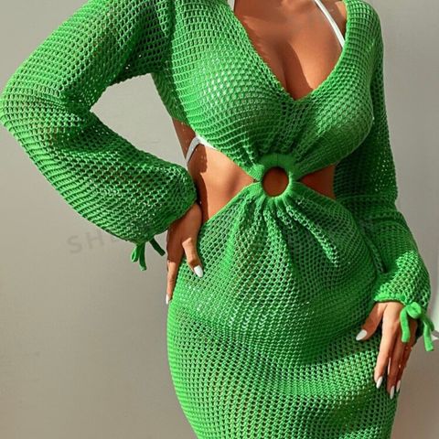 Grønn cover up kjole