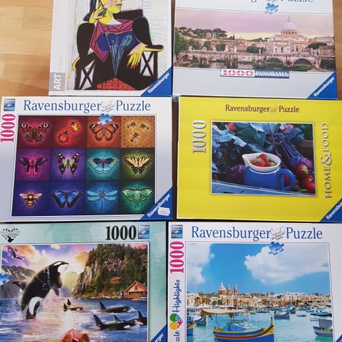 Diverse Ravensburger puslespill 1000 brikker