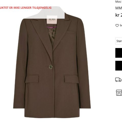 Mos Mosh Brun blazer med merkelapp på - str 38 (pris ny kr 2.199,-)