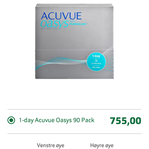 Acuvue oasys +4,5 (90 stk pakke)