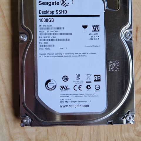 Seagate Desktop SSHD 1TB 7200RPM SATA 6Gb/S 3.5" HDD