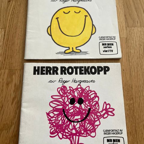 2 hefter fra «Mr. Men»-serien av Roger Hargreaves