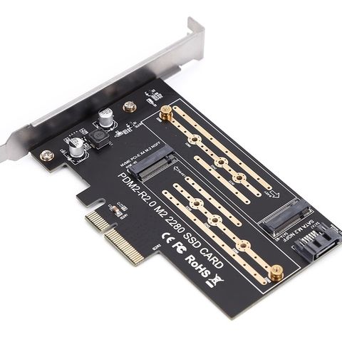 PCI-kort for m.2 NVMe og SATA