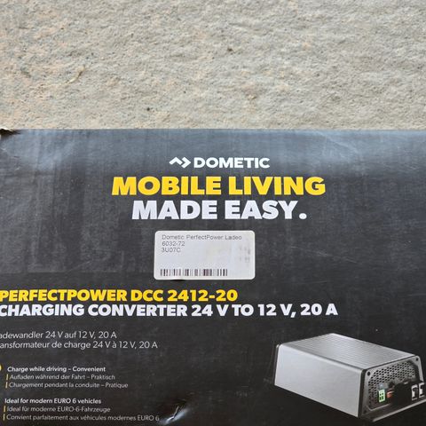 Dometic PerfectPower Ladeomformer 24V->12V 20A