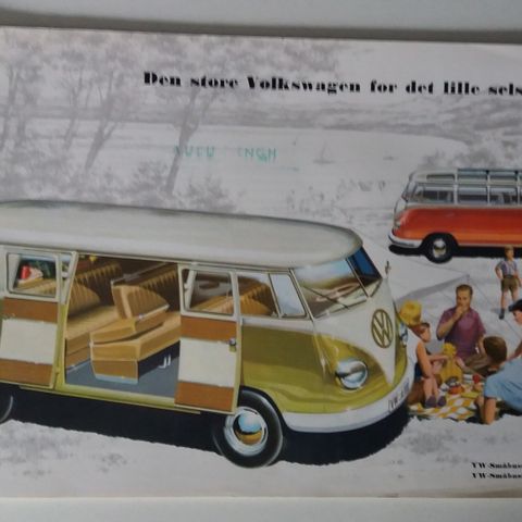 VOLKSWAGEN TYPE 2 , T1 -brosjyre. (NORSK)