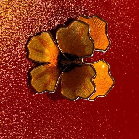 David Andersen gul blomst nål/brosje