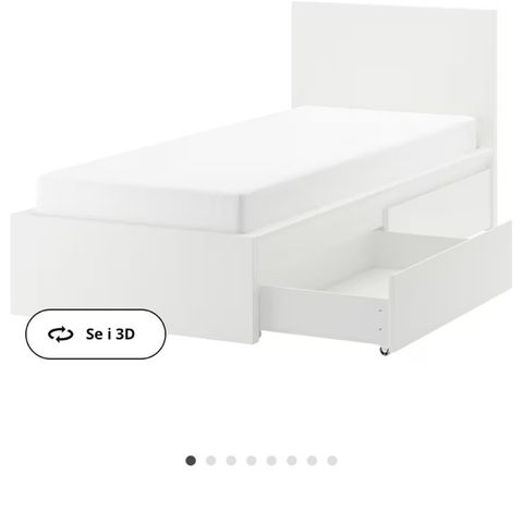 IKEA Malm seng 90x200cm inkl. Svane madrass