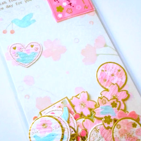 Eksklusiv Pakke m/ Stickers i Washipapir fra Japan! Sakura Design (Kawaii)