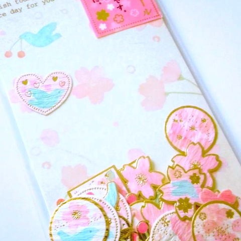 Pakke med Eksklusive Stickers i Washipapir fra Japan! Sakura Design (Kawaii)