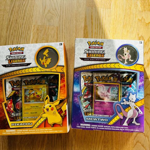 Pikachu & Mewtwo Shining Legends Pin collection