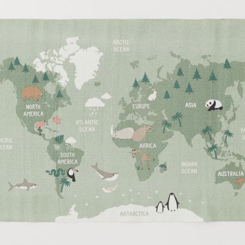 Gulvteppe verdenskart til barnerommet