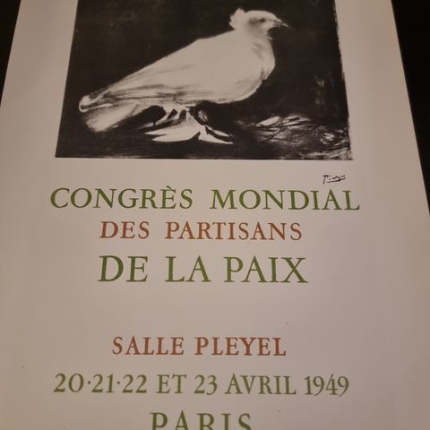 Pablo Picasso – Congres Mondial – 1949 Exhibition Lithograph Poster